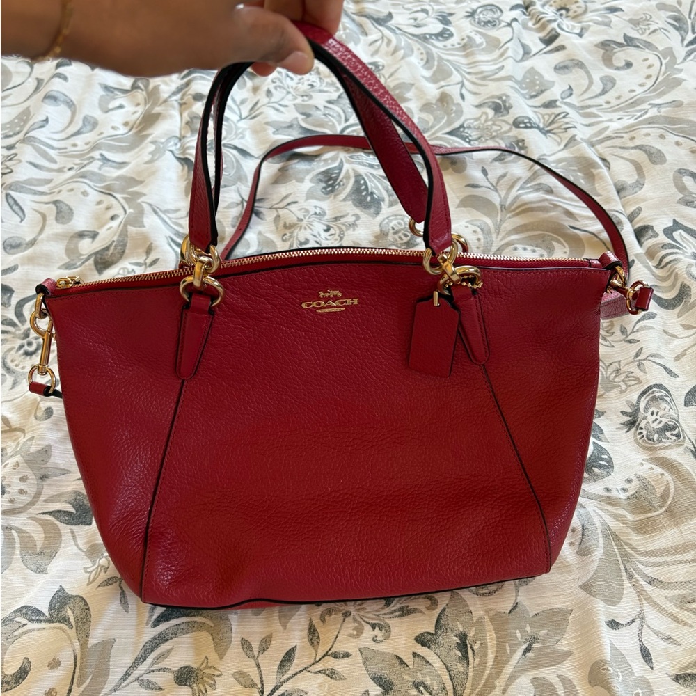 Coach Cherry Red Leather Shoulder Bag